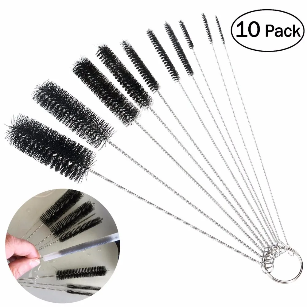 10 шт аквариумная щетка для чистки трубки аквариума трубка очиститель набор Питьевая трубочка в форме очков бижутерия с изображением клавиш бутылка банка бытовой комплект