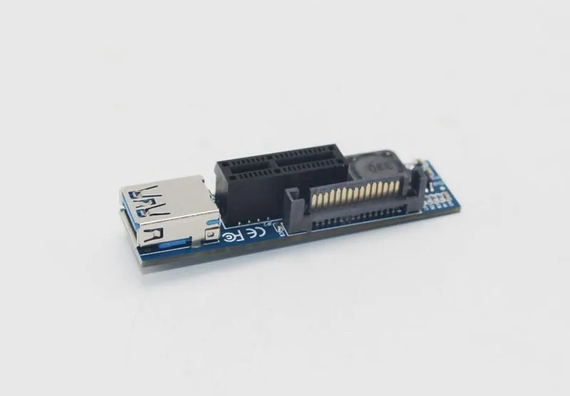 Новый PCI E Express 1X к расширитель адаптер переходная карта USB 3 0 кабель SATA питание для