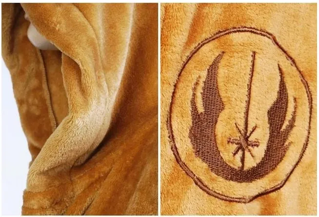 Халат Star Wars Jedi, костюм Дарта Вейдера, черный, желтый халат+ пояс, костюм для косплея, коралловый флис для взрослых, мужская одежда