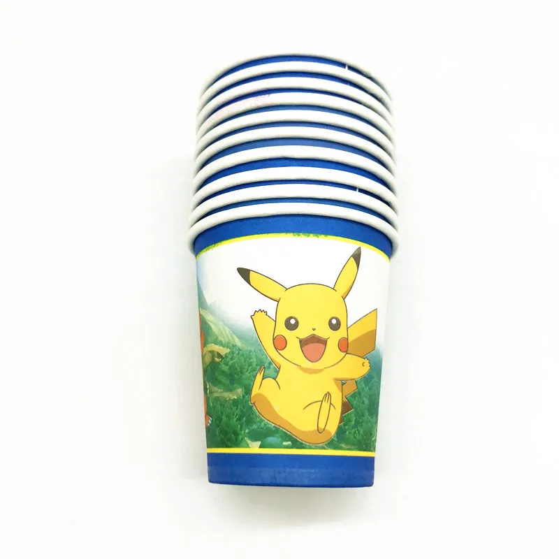 Одноразовая посуда Pokemon Go с рисунком Пикачу 81 предмет для мальчиков дня рождения