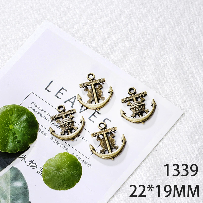 

22*19mm 10pcs Anchor Alloy Pendant For Diy Jewelry Making 2 Colors Antique Silver Antique Bronze No.1339