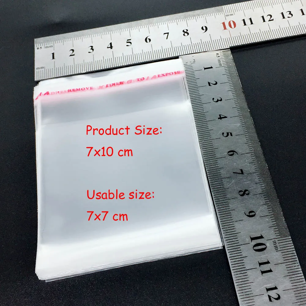 7x10cm100pcs 100 шт 6x10 см(2,3" x 4") прозрачный из целлофана с застежкой/БОПП/поли прозрачные пластиковые пакеты для хранения самоклеющиеся герметичные пакеты - Цвет: 7x10cm100pcs