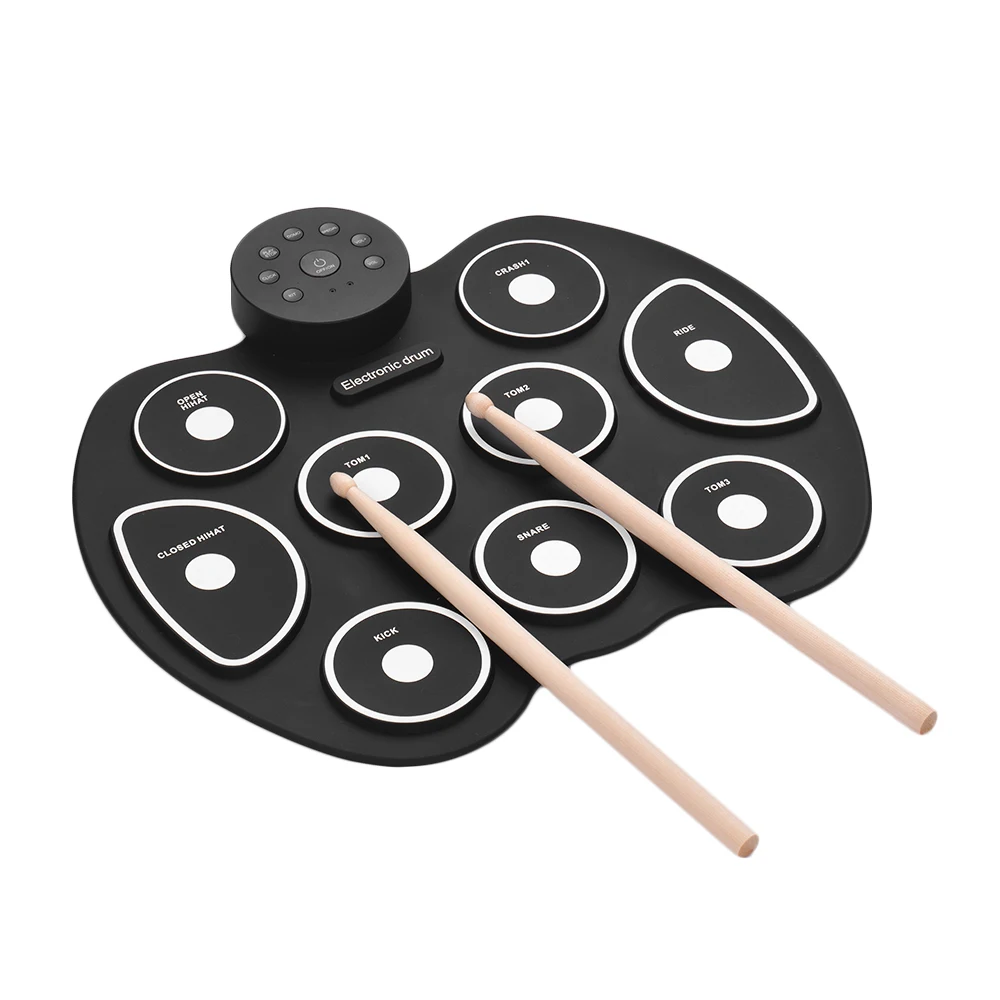 Набор силиконовых барабанов компактных размеров с USB разъемом электронный