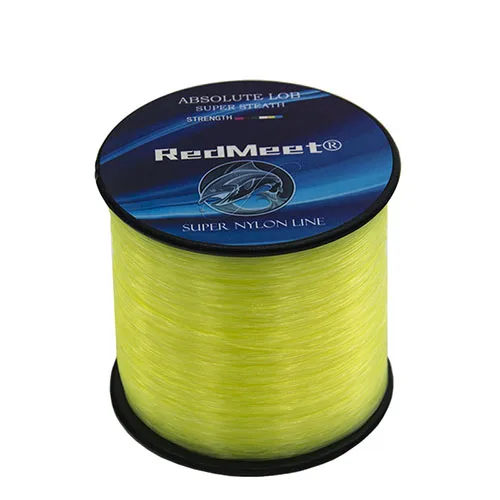 Yellow Бренд RedMeet 1,0#-8,0#1000 м 4,4-28,6 фунта леска из мононити нейлоновая леска для ловли карпа рыболовные принадлежности PESCA Супер Прочные - Цвет: Yellow