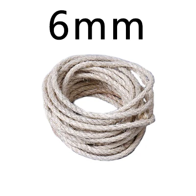 6mm DIY сизаль веревка для когтеточки 4 мм/6 мм/8 мм/10 мм оптовые игрушки для животных кошка котенок Когтеточка игрушки - Цвет: 6mm