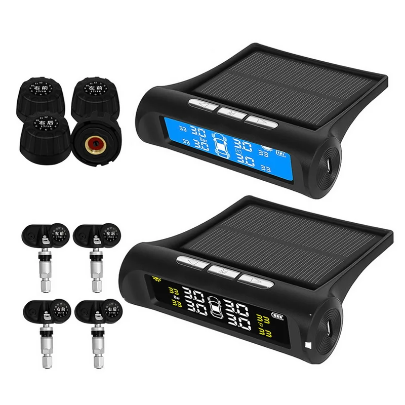 TOSPRA Автомобильная TPMS система мониторинга давления в шинах Солнечная зарядка HD