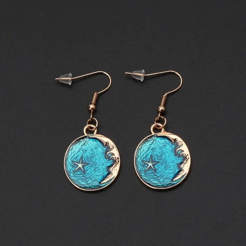 Женские длинные серьги-подвески в виде планеты Луны звезды | Украшения и