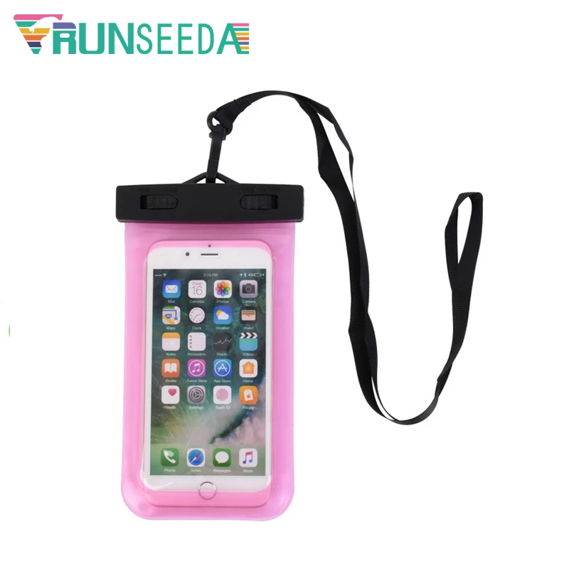 Чехол для плавания Runseeda, герметичный, для смартфона, водонепроницаемый, универсальный, для мобильного телефона, для шеи, чехол для пляжа, дайвинга, серфинга, чехлы для хранения