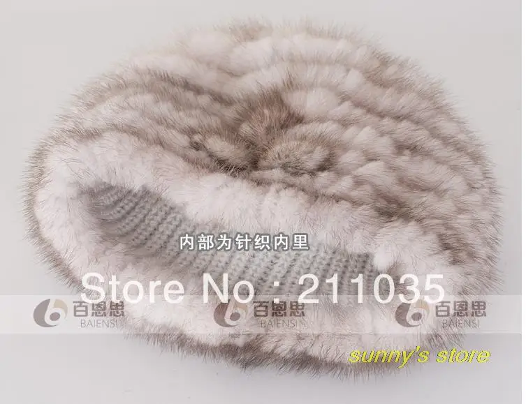 Для женщин зимняя норковая вязаная шапка берет Термальность меховая Кепки Lady