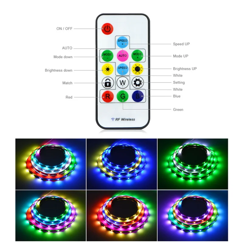 Светодиодная RGB лента WS2812B с пультом ДУ 5 В USB|Светодиодные ленты| |