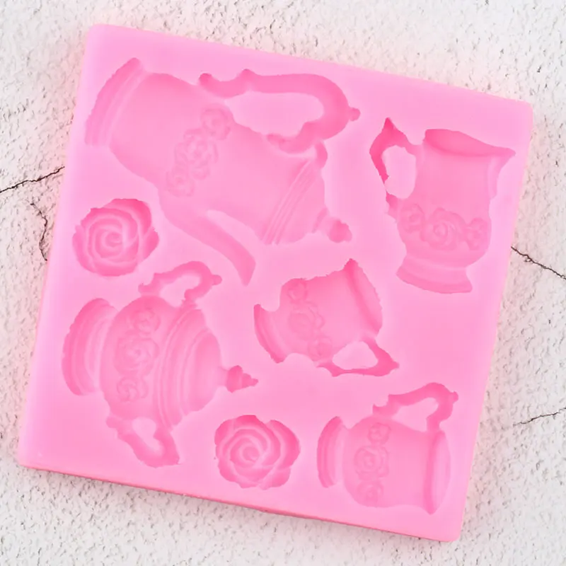 3D силиконовые формы для чайника цветок свадебный торт украшение помадка форма