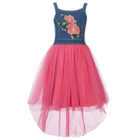 yatheen girls 4t 16t embroidery floral denim kids dress party dresses