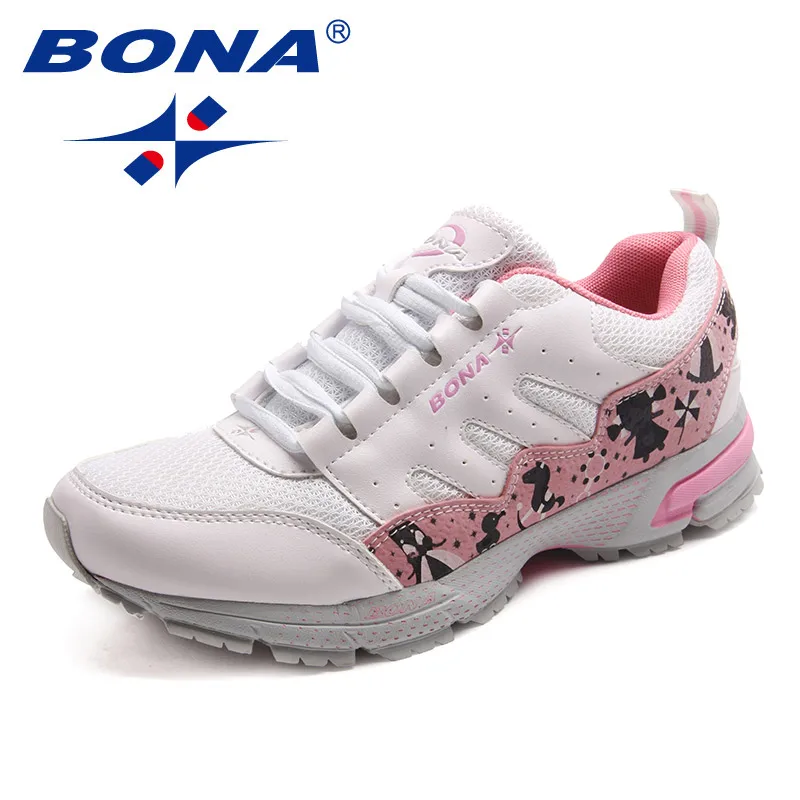 LIGHT GRAY PINK BONA/Новое поступление; женские кроссовки в классическом стиле; женская спортивная обувь на шнуровке; кроссовки для занятий спортом на открытом воздухе - Цвет: LIGHT GRAY PINK