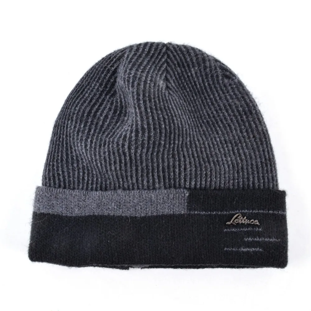 шапка мужская зимняя вязаные шапочки зимние шапки для мужчин вязаный шерстяной в