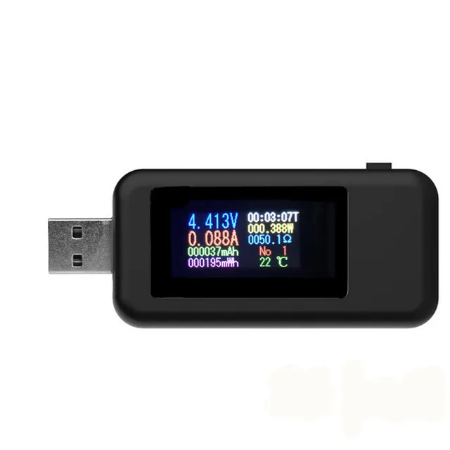 USB-Black 10 в 1 DC тип-c USB тестер тока 4-30 в измеритель напряжения синхронизации Амперметр цифровой монитор отключение индикатор питания зарядное устройство - Цвет: USB-Black