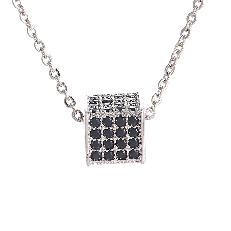 Винтажные микро проложить Черный Циркон Кристалл CZ бусы ожерелья и подвески Diy