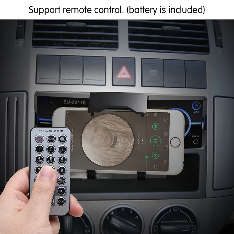 Автозапчасти 1DIN Bluetooth автомобильный стерео аудио плеер с держателем телефона в