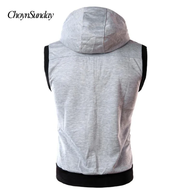 Мужской жилет с капюшоном 2018 модная мужская куртка без рукавов карманами на