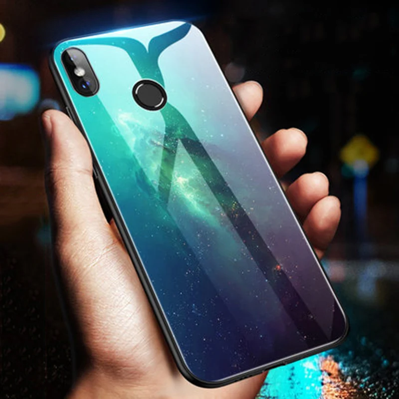 Закаленное стекло задняя крышка для xiaomi mi 8 Исследуйте защитные чехлы Ретро Чехол