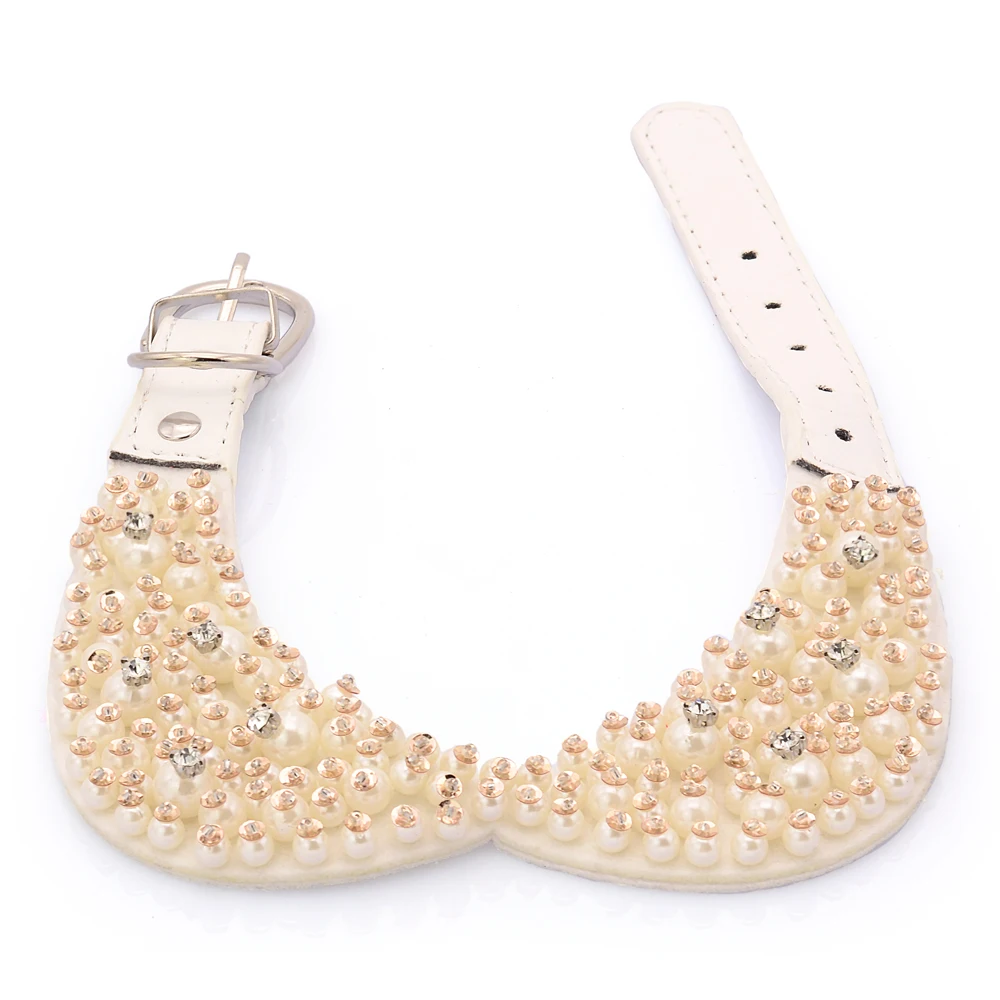 Ошейник Bling Воротник Щенок Милый белый жемчужный воротник Best подарок для собака