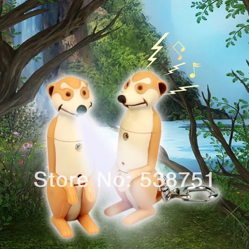 Бесплатная доставка FEDEX 100 шт./лот LED мультфильм животных брелок Nutria со звуком