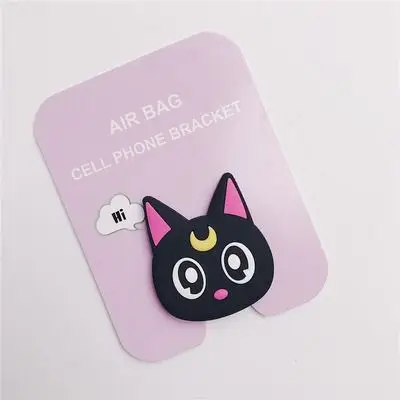 Luna cat Универсальный кронштейн-подставка для телефона, расширяющаяся подставка, растягивающийся держатель для телефона, милая мультяшная подставка для iphone 6s 7 8 X XS - Цвет: Luna cat