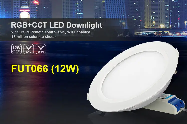 FUT066 Mi светильник RGB+ CCT потолочный светильник AC86-265V 6 Вт, 12 Вт, 15 Вт, Водонепроницаемый с Wi-Fi и дистанционным управлением Управление светодиодный Панель светильник с светодиодный драйвер - Испускаемый цвет: FUT066
