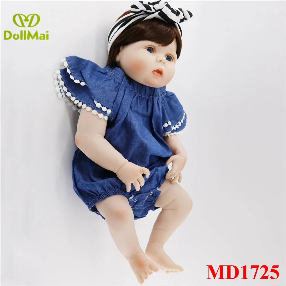 Кукла реборн DollMai силиконовая кукла 57 см для новорожденных девочек подарок