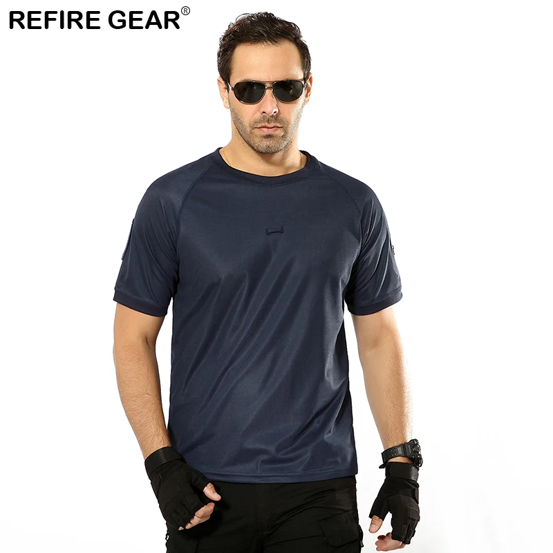 Мужская быстросохнущая футболка Refire Gear дышащая армейская тактическая с коротким