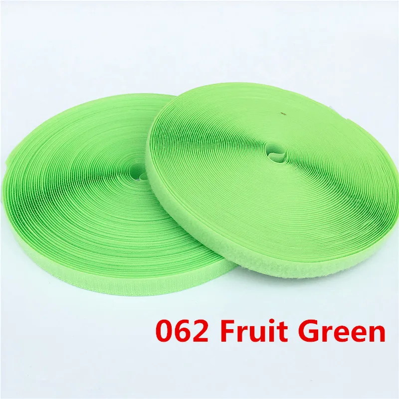 062 Fruit Green 1 метр волшебная лента 2,5 см без самоклеящейся застежки крюк и петля лента DIY полиэстер нейлон Швейные аксессуары Klittenband без клея - Цвет: 062 Fruit Green