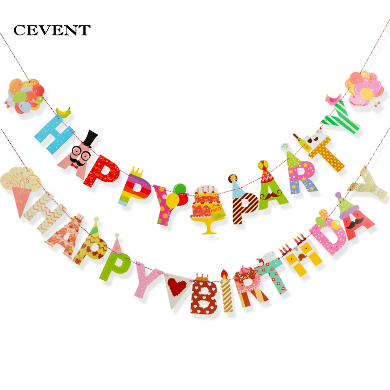 1 комплект на день рождения вечерние баннеры с днем гирлянда из букв детский