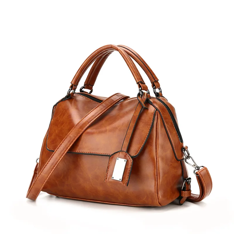 Boston модная Подушка с маслом и воском дамская сумка на одно плечо весенние сумки