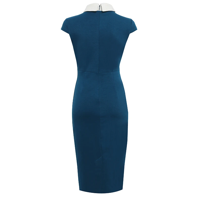 Женское облегающее платье Aamikast черное платье-карандаш с белым воротником в стиле