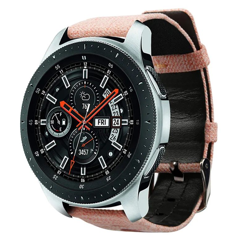 Нейлон+ кожаный ремешок для samsung Galaxy Watch 46 мм gear s3 frontier/Классический 22 мм ремешок для часов холст наручный ремень amazfit