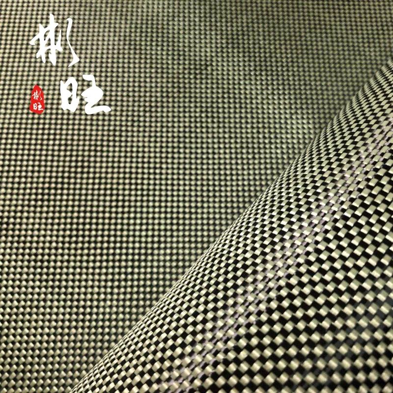 Черное углеродное волокно + желтое арамидное простая ткань 190 г/м2|plain cloth|aramid