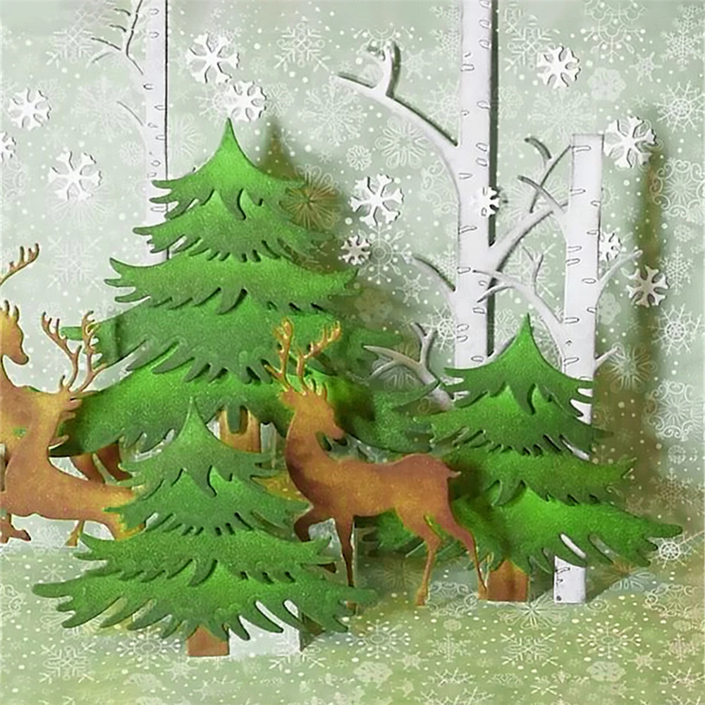 Штампы Скрапбукинг металлический комплект для рождественской елки Вырубные