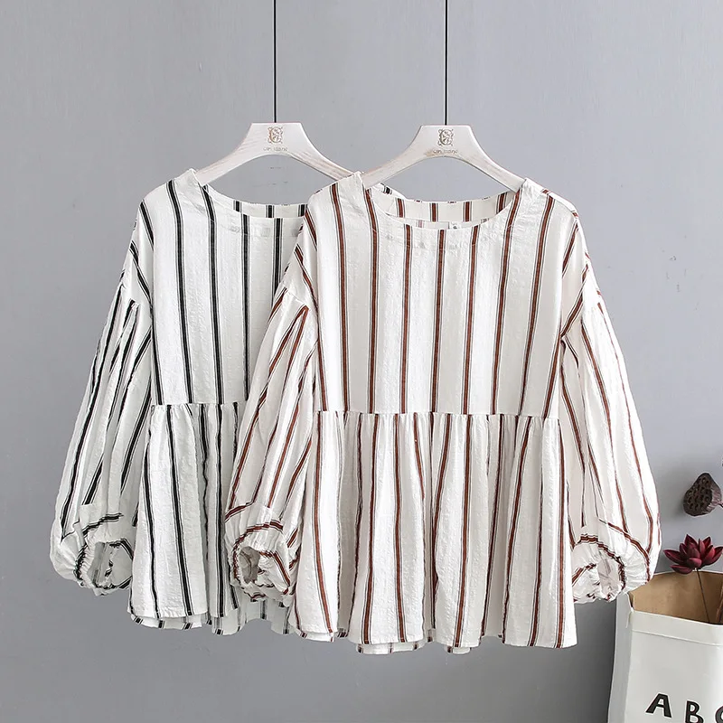 2019 Плюс Размер повседневные блузки весна лето женская одежда модные свободные