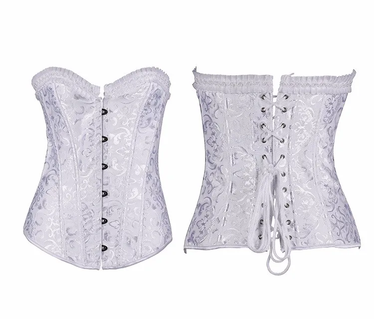 Большие размеры S 6XL сексуальный черный белый корсетный корсет бюстье 2016 женские