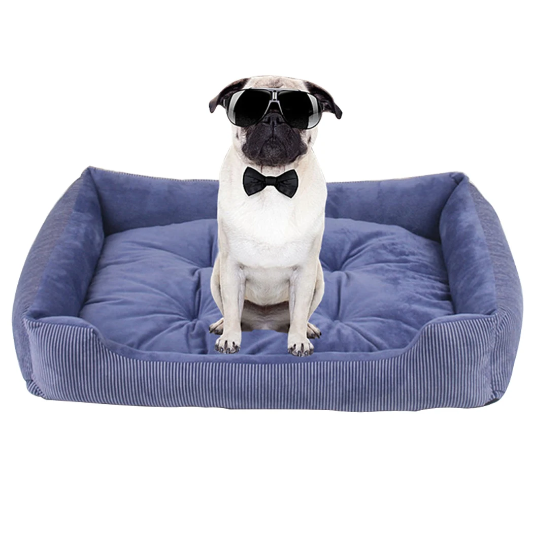 

Solid Color Plush Cushion Winter Warm Small Medium Dogs Removable Mattress Cat Bed Soft Pet Bed Nest With Mat Dog Puppy Kennel