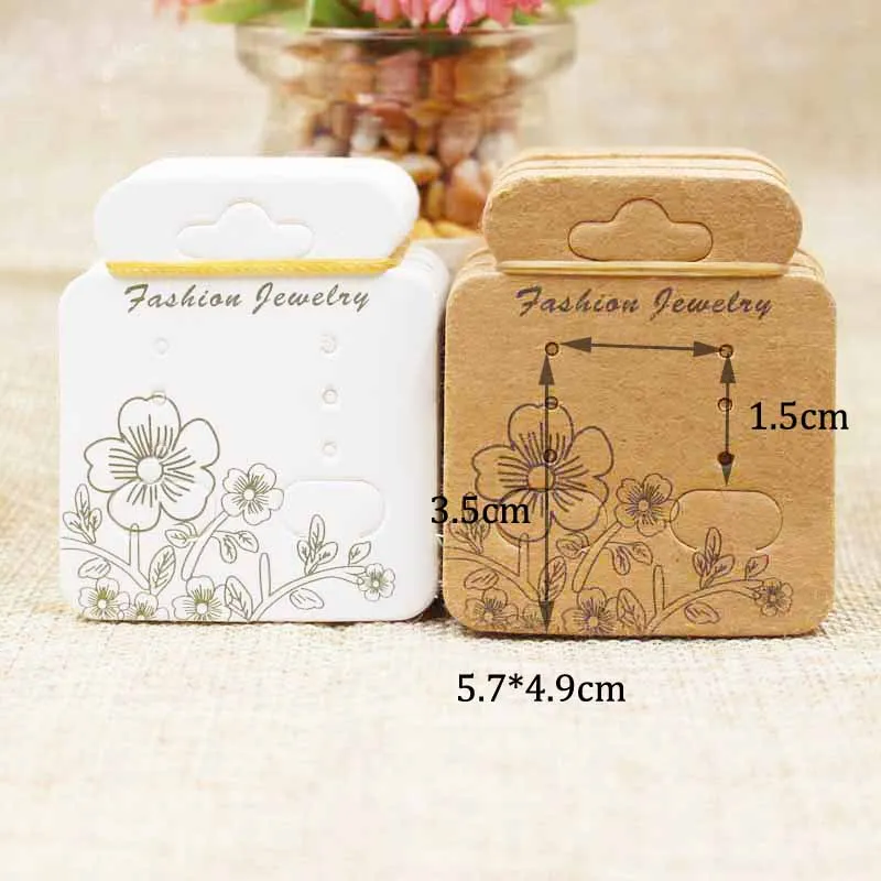 200 шт. милые форма серьги Упаковка карт Довольно Цветочный дизайн стержни