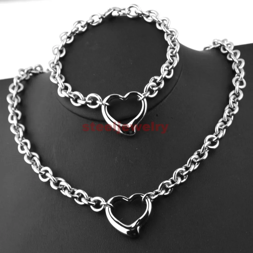 Женская цепочка из нержавеющей стали ожерелье браслет с полым сердцем 6 5 мм|necklace