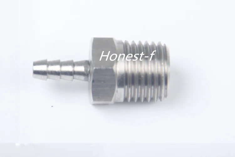 

LTWFITTING Bar Production Stainless Steel 316 Barb Fitting Coupler / Connector 1/8" Hose ID x 1/4" Male NPT Air Fuel Water