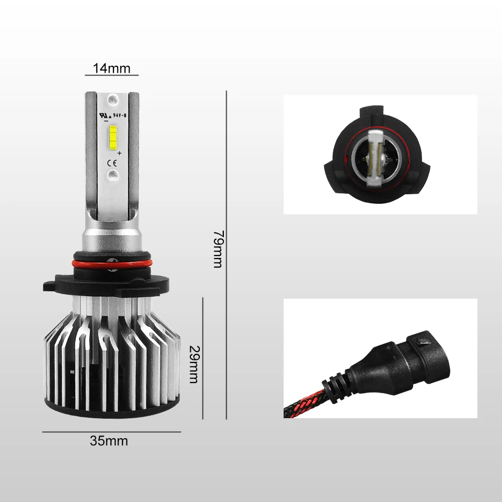 HB4/9006 2 шт. светодиодный комплект для передних фар, DOT Approved, SEALIGHT S6 серия супер яркий 12xCSP чипы низкая Beam-6000K белый