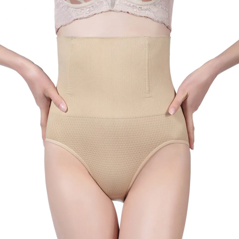 Дамы Высокая талия Pantie для женщин белье дышащий трусики Твердые Корректирующее