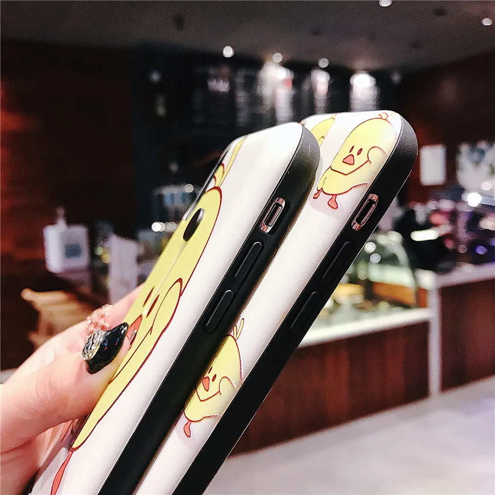 3D Relief Yellow Duck Case For iPhone X XS MAX XR 6 6S 7 8Plus Fashion Ring Grip Hide Stand Holder Cover Cartoon Phone |