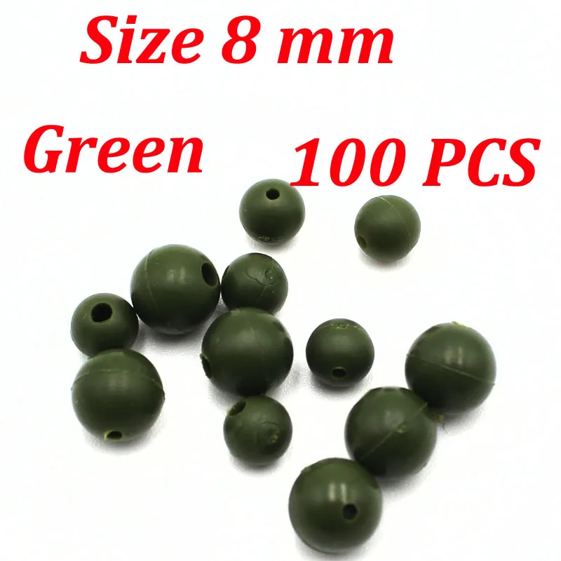 100Pcs-8mm-Green 100 шт. резиновые ударные дробинки для ловли карпа конечные снасти стоп аксессуары карпа рыболовные бусины установка для волос аксессуары для ловли карпа - Цвет: 100Pcs-8mm-Green