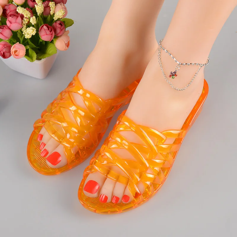 Летние домашние Нескользящие прозрачные ПВХ Пластиковые Тапочки для ванной