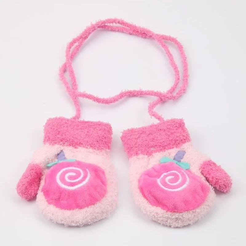 1Pair Hot Sale Cute Cartoon Thicken Warm Fleece Infant Baby Boys Girls Winter Gloves Newborn Mittens for 0-12 Month | Детская одежда и