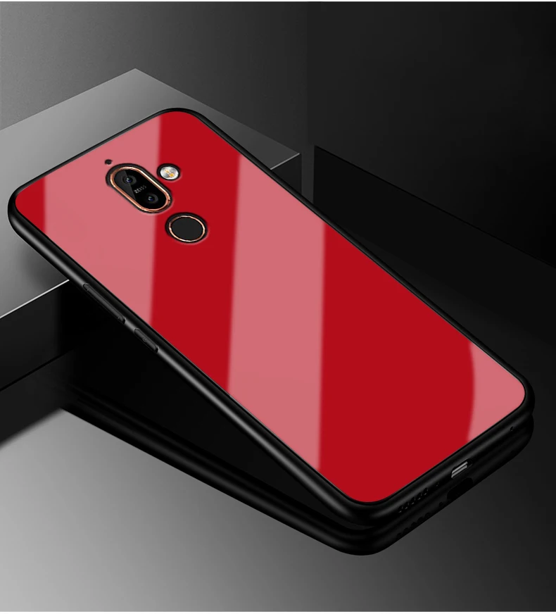 Стеклянный чехол для Nokia 7 Plus/X7 силиконовый чехол из ТПУ+ черная стеклянная крышка аксессуар на Nokia 7,1 Plus Coque для Nokia 8,1 Fundas