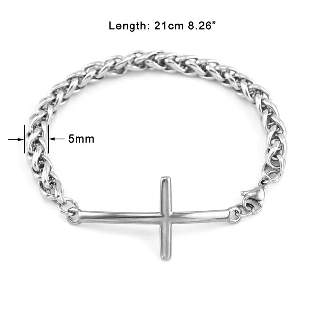 5mm 21cm Браслет из нержавеющей стали - Окраска металла: 5mm 21cm